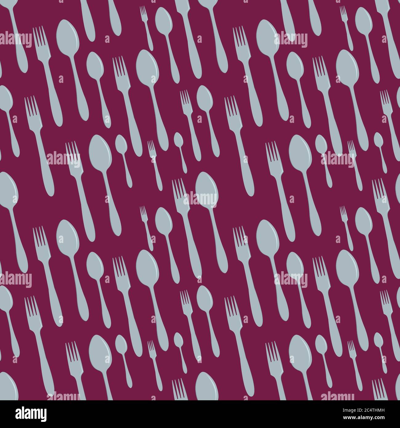 fork and spoon seamless pattern vector illustration background Stock Vector