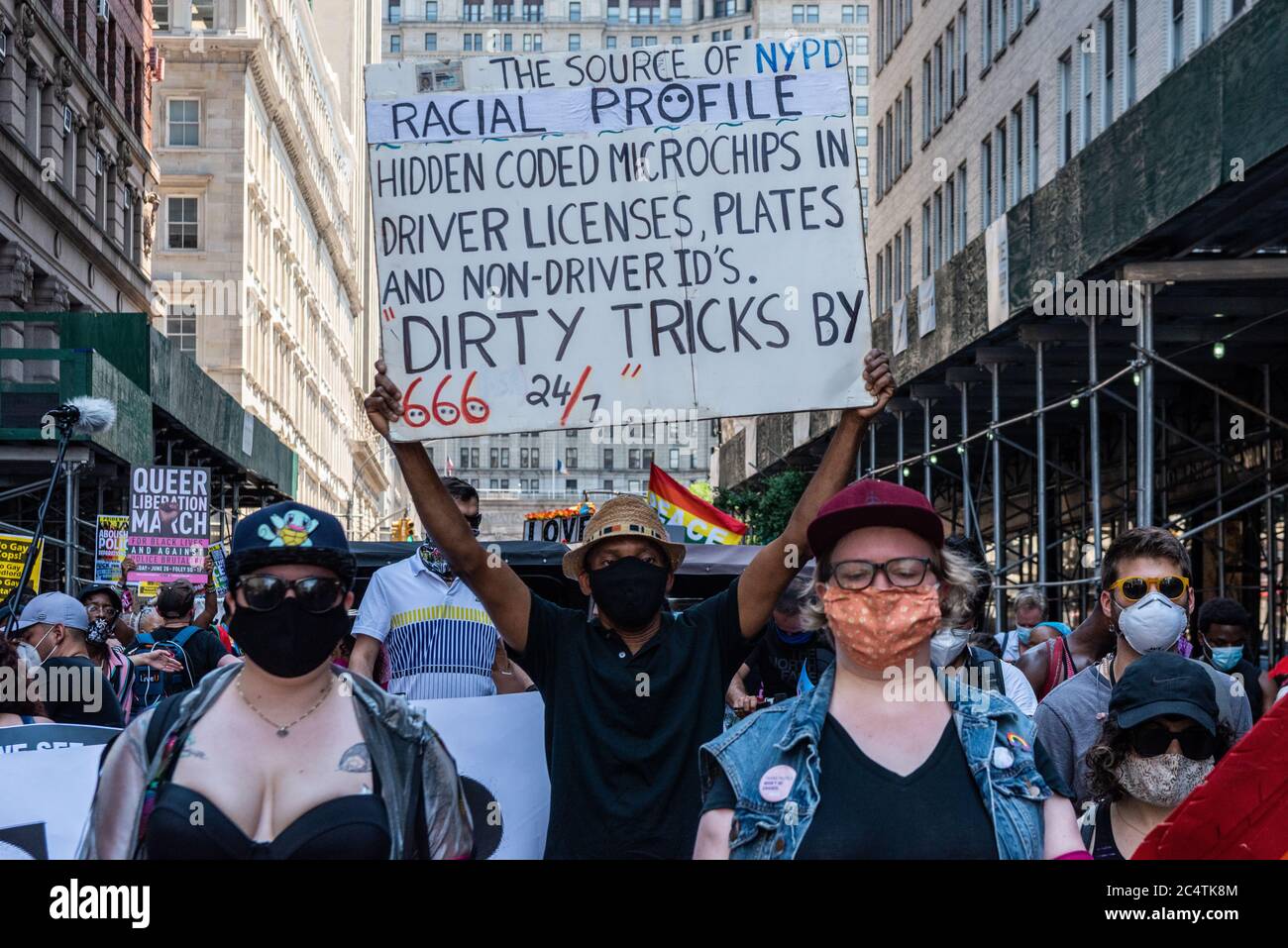 Over 30,000 marchers participated in Reclaim Pride's 2nd annual 'Queer Liberation March' in New York City, NY, on June 28, 2020. This year, Reclaim Pride marched for Black Lives and against police brutality. (Photo by Gabriele Holtermann/Sipa USA) Credit: Sipa USA/Alamy Live News Stock Photo