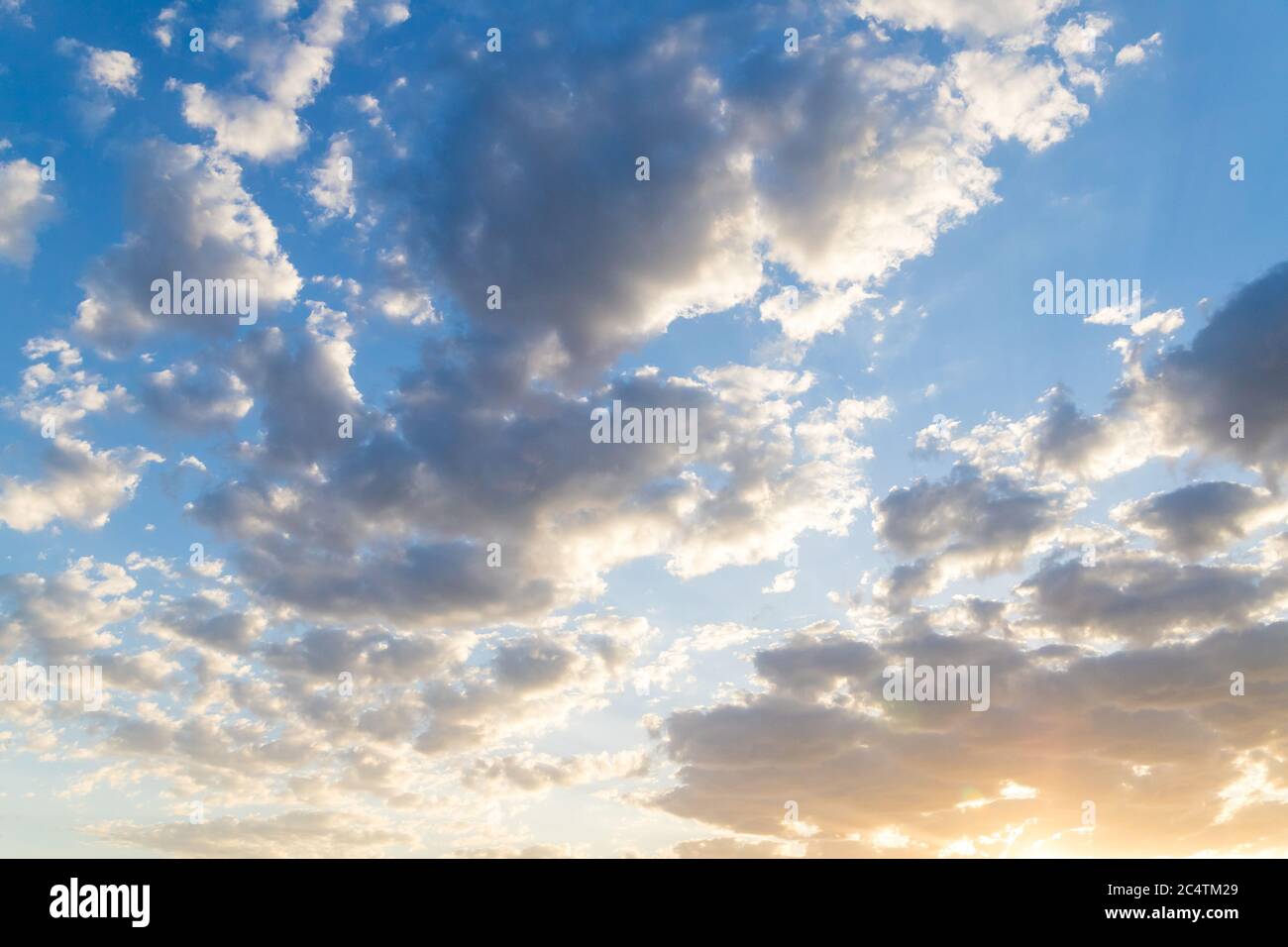 summer blue sky and white fluffy cloud sky background Stock Photo - Alamy