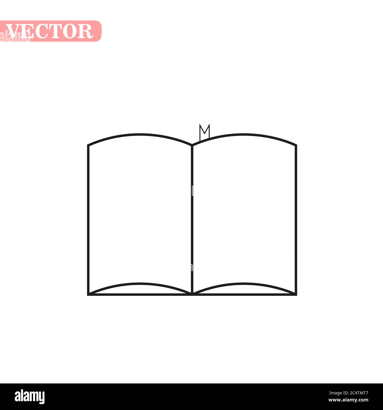 Opened book icon in outline style isolated on white background. Books ...
