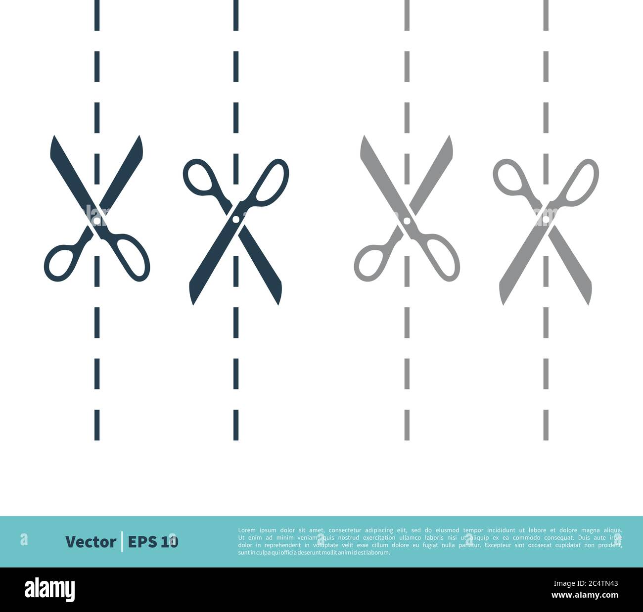 Scissor Cutting Icon Vector Logo Template Illustration Design. Vector