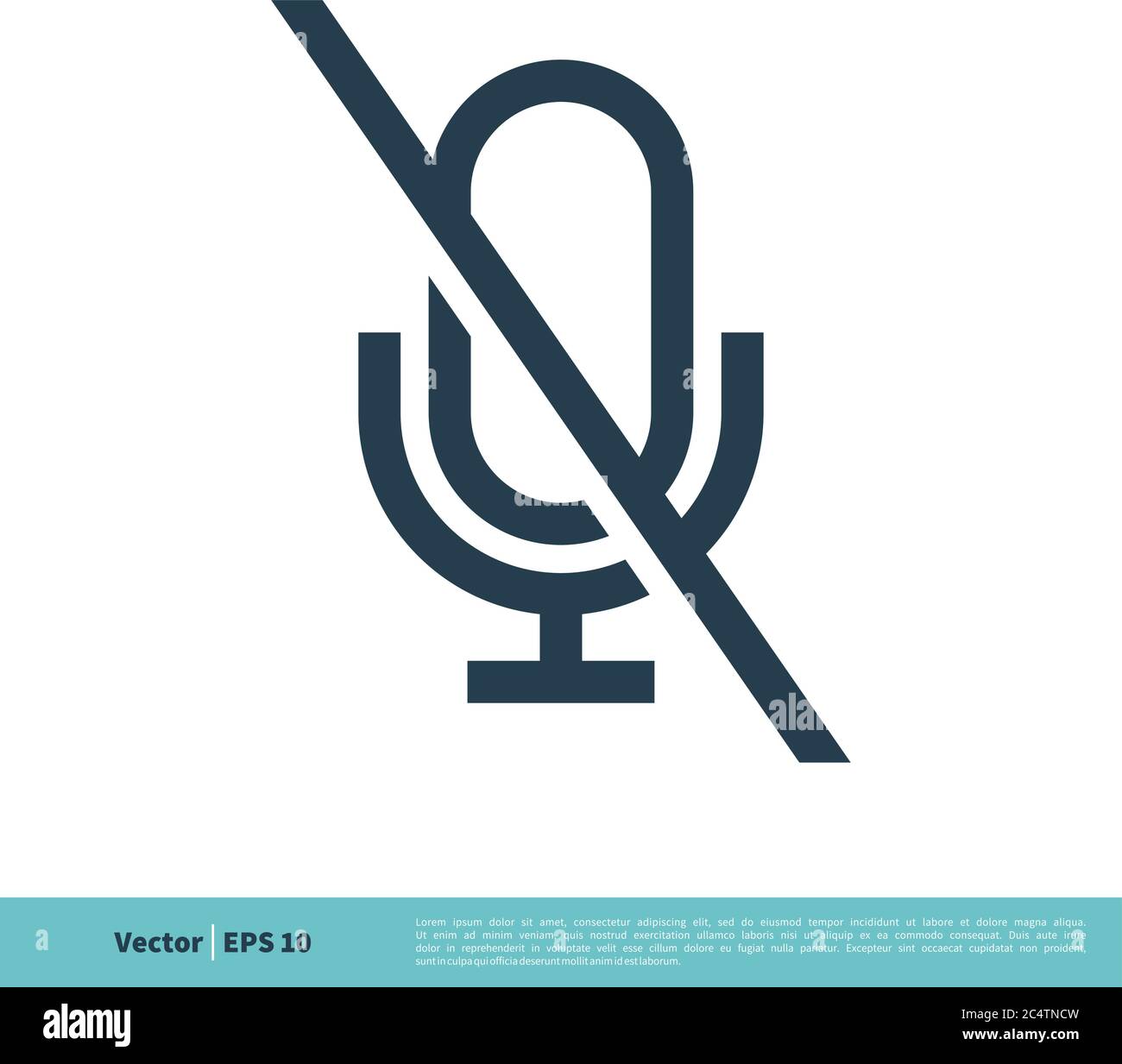 Muted Microphone Icon Vector Logo Template Illustration Design. Vector EPS 10. Stock Vector