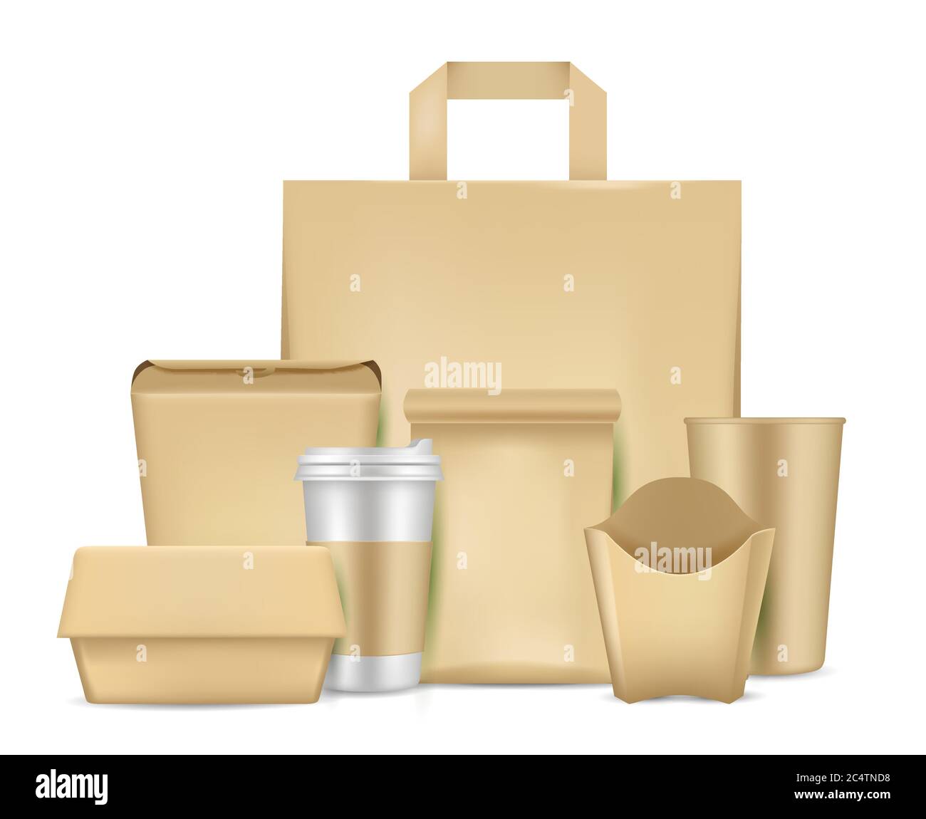 Eco friendly paper package set, vector illustration Stock Vector Image ...