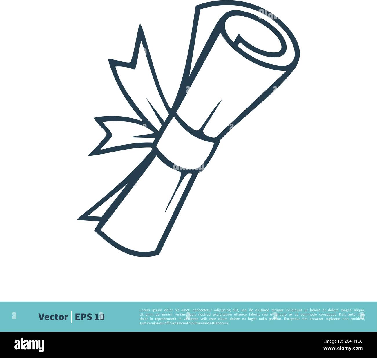 Scroll Paper Certificate Icon Vector Logo Template Illustration Design. Vector EPS 10. Stock Vector