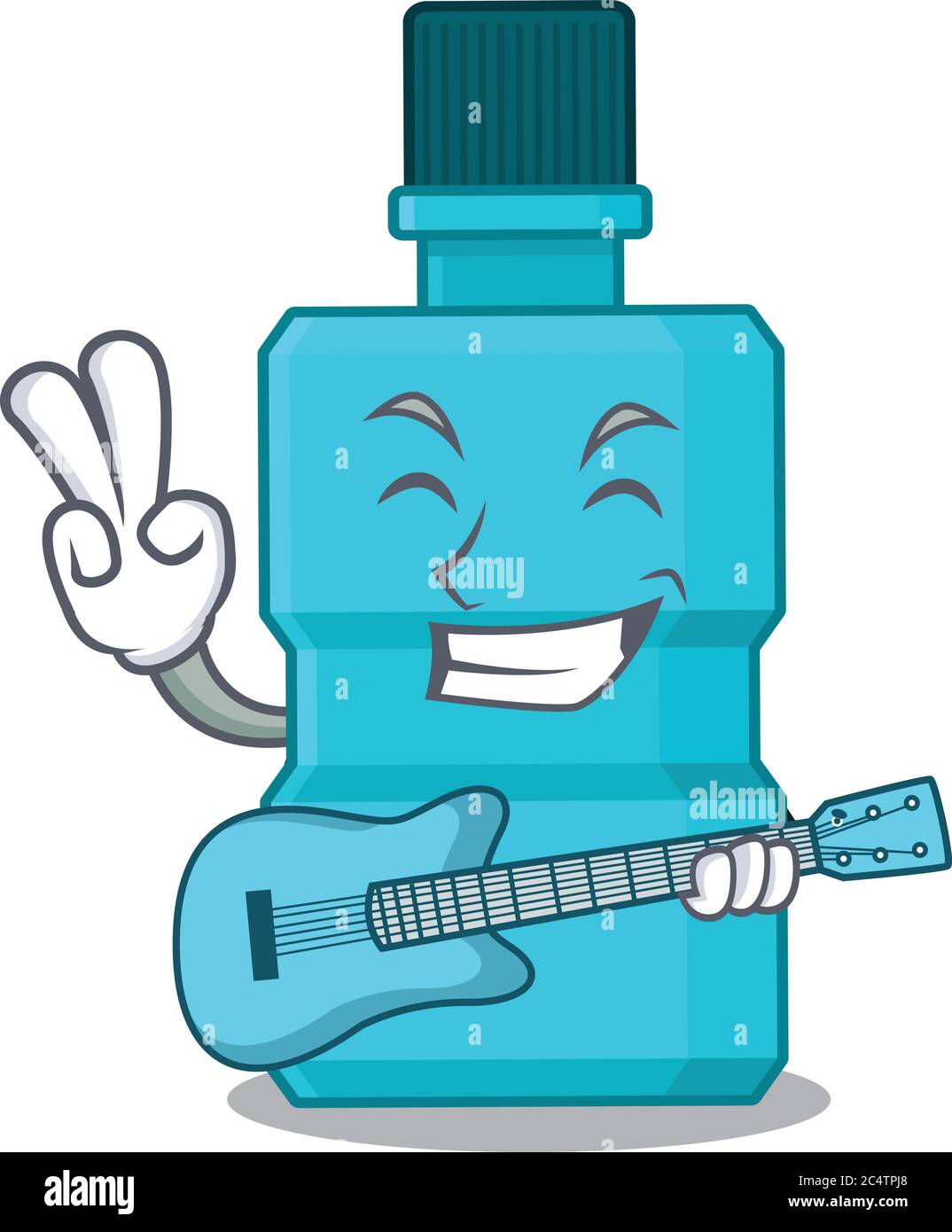 Mouthwash musician cartoon design playing a guitar Stock Vector Image