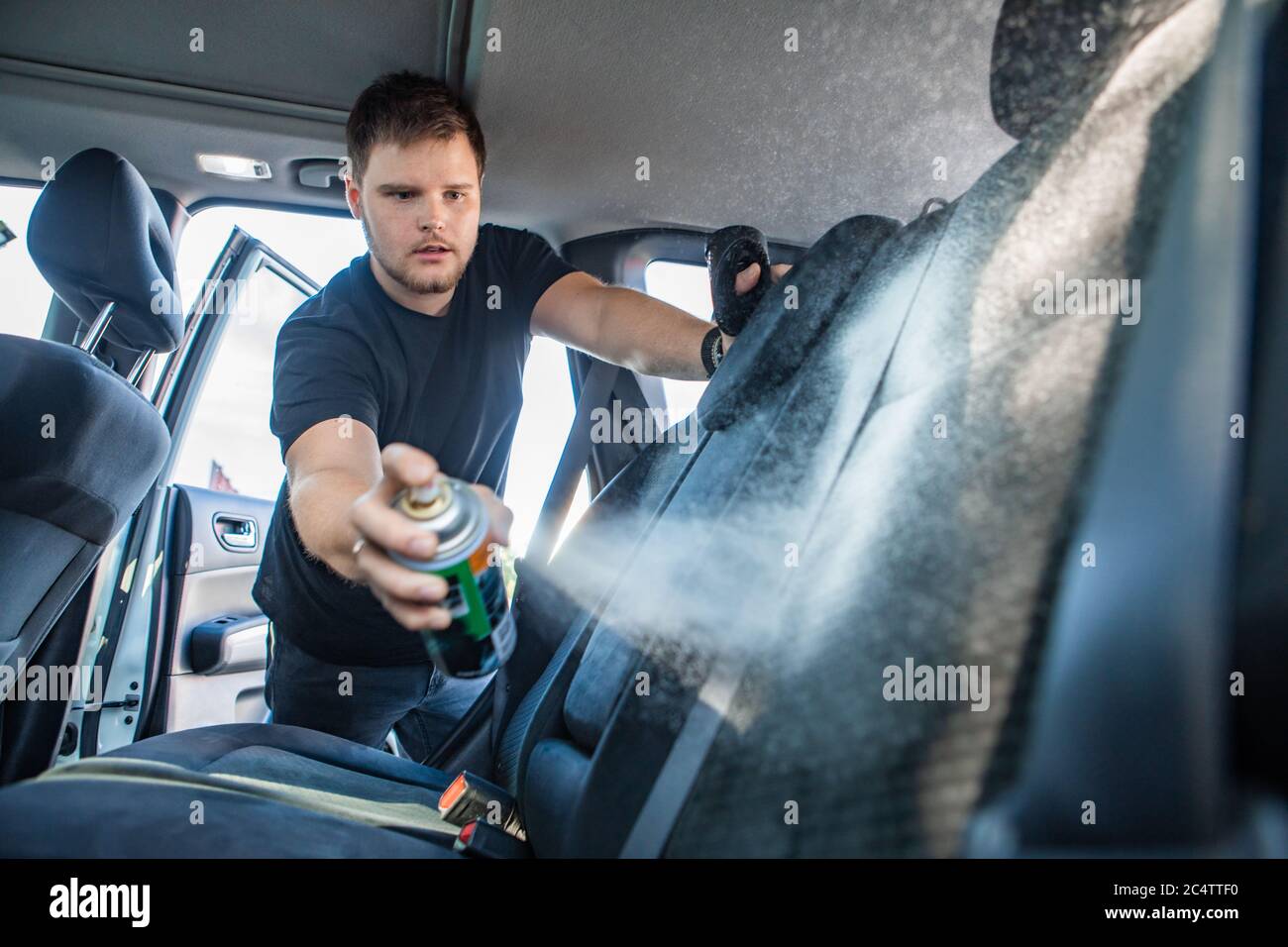 dry cleaning of car inside Stock Photo Alamy