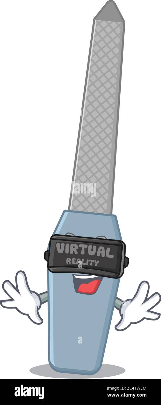 Nail File Cartoon Image Play A Game With Virtual Reality Headset Stock Vector Image Art Alamy<script async src=