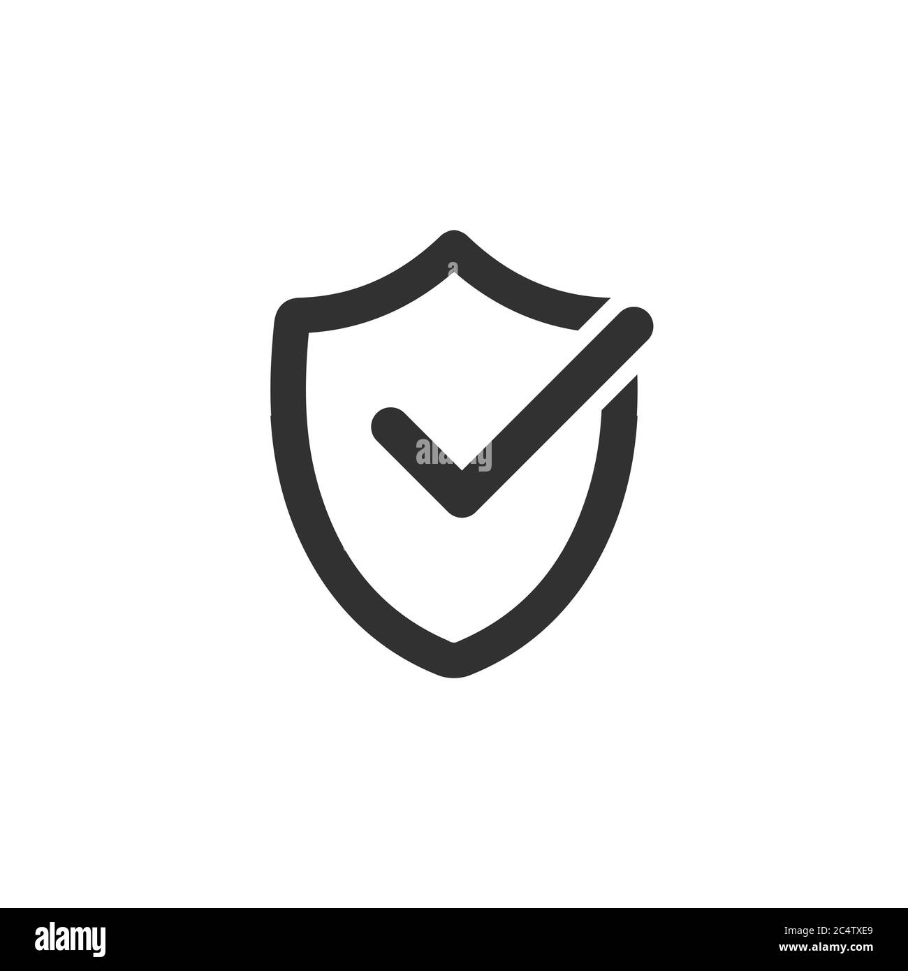Shield check mark icon vector Black and White Stock Photos & Images Alamy