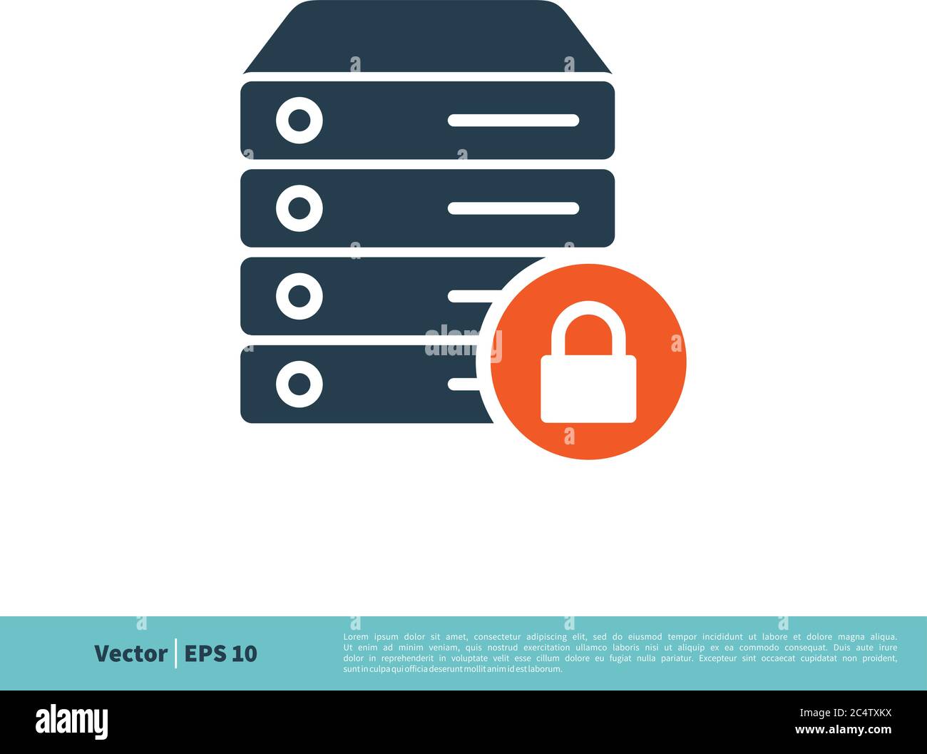 Data Storage Padlock Icon Vector Logo Template Illustration Design ...