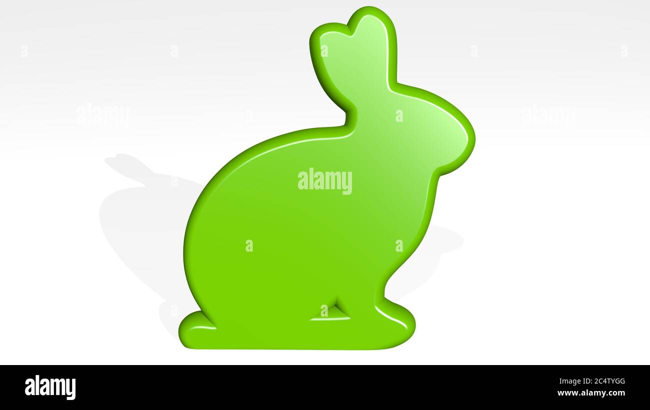 Object Perspective Rabbit RABBIT from a perspective on the wall. A thick sculpture made of ...