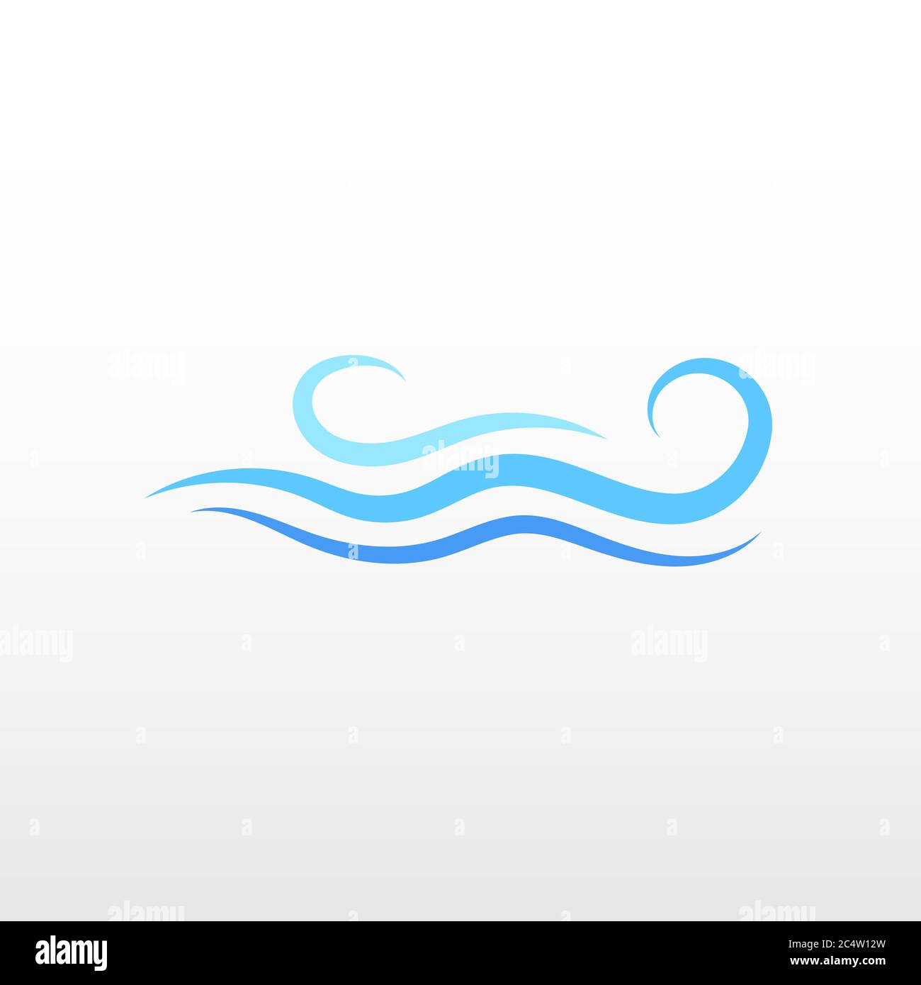 Blue ocean water fluid wave logo icon object vector isolated background Stock Vector