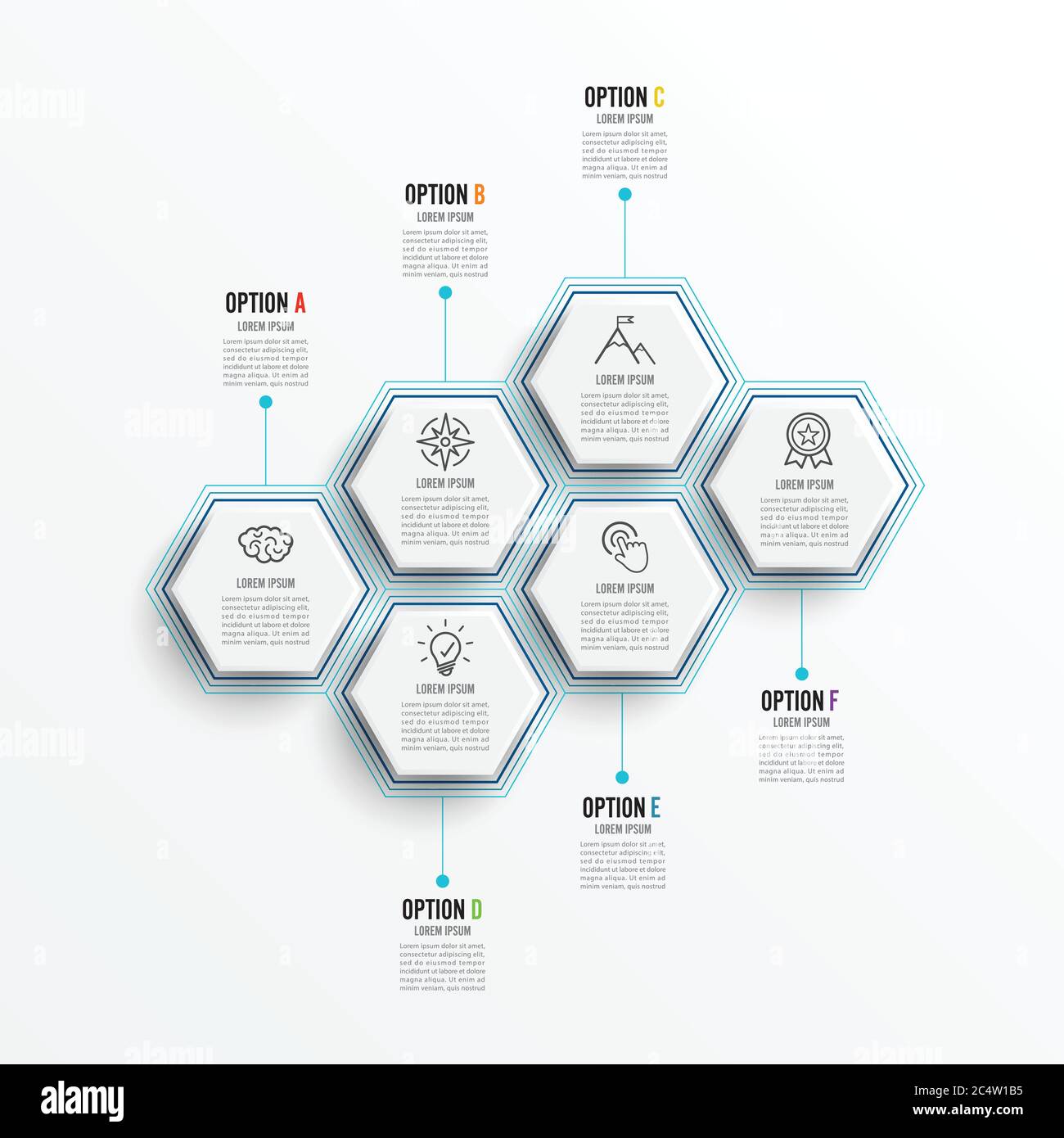 Vector illustration infographics 6 options. Template for brochure ...
