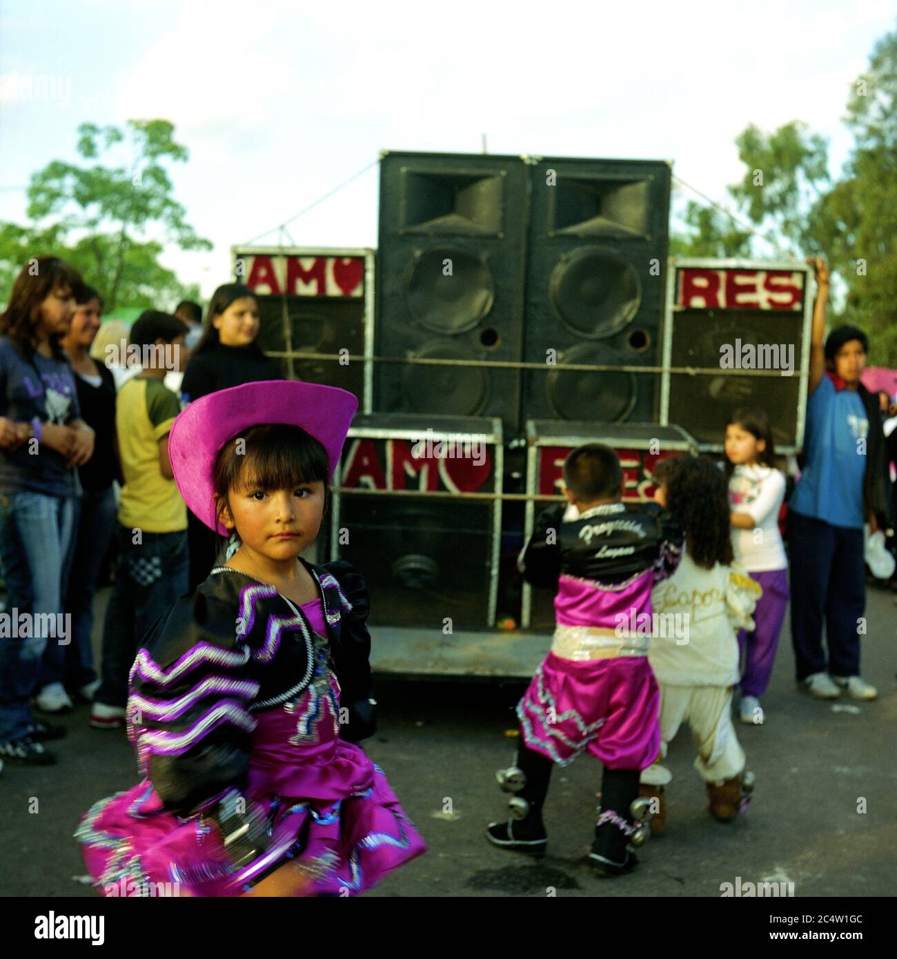 fiesta de la virgen de copacabana en los barrios de villa celina y bajo flores, también conocido como barrio charrua.Esta es una festividad tradicion Stock Photo