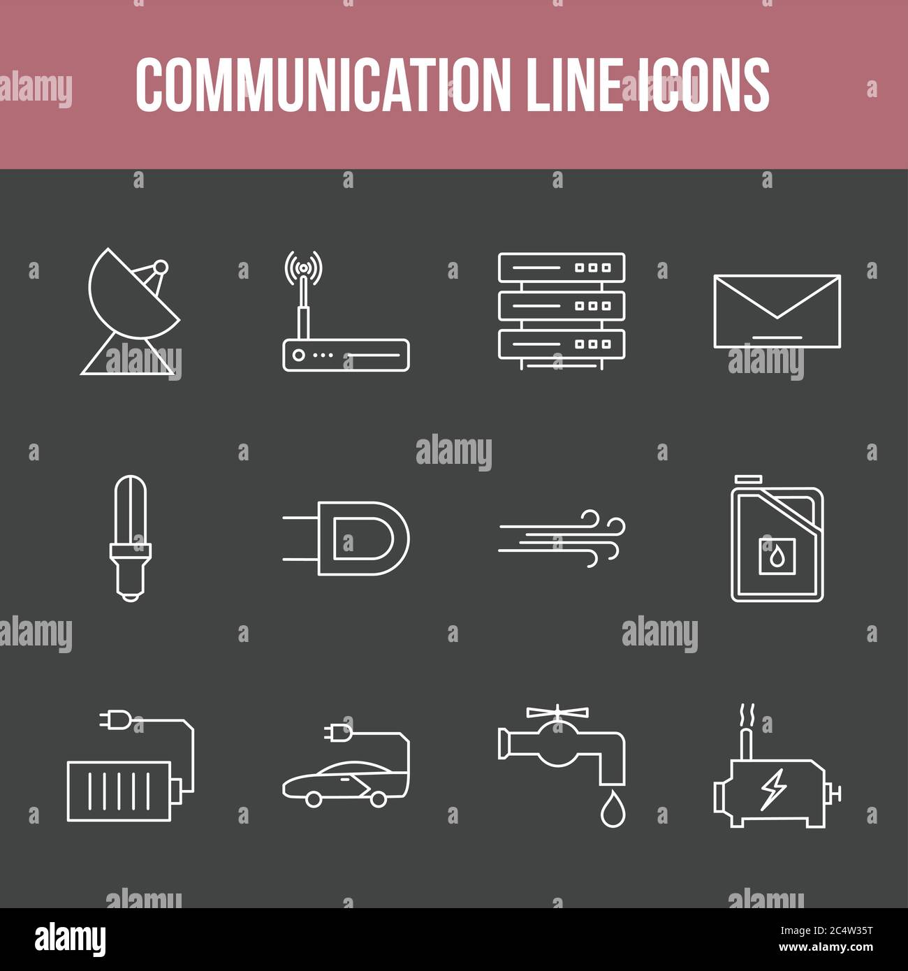 Unique communication vector line icon set Stock Vector Image & Art - Alamy