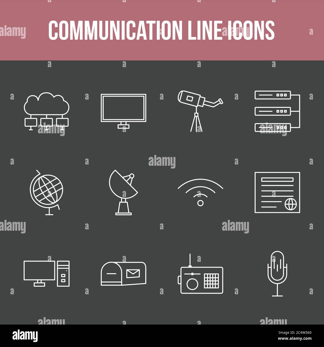 Unique communication vector line icon set Stock Vector Image & Art - Alamy