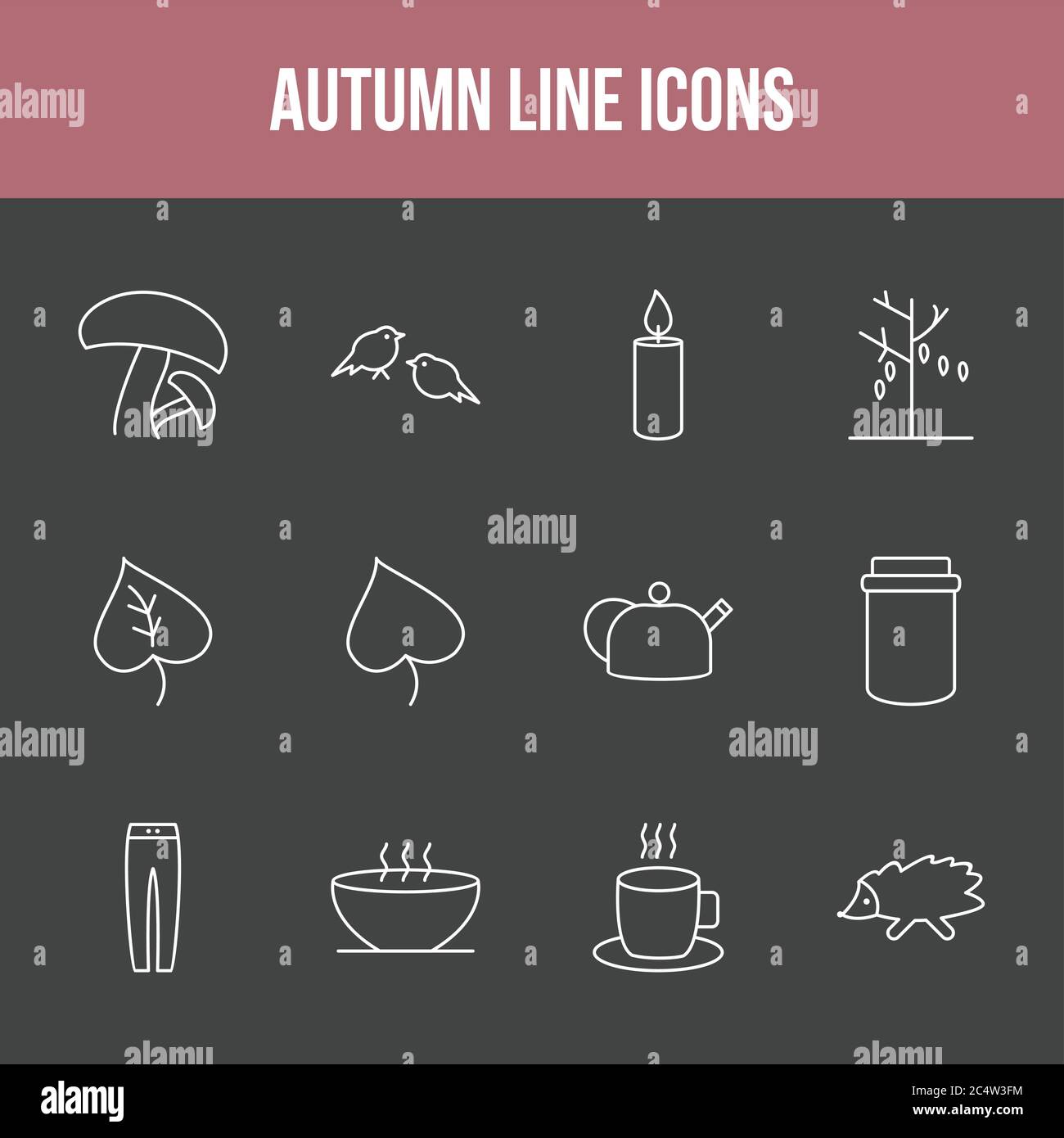 Unique autumn vector line icon set Stock Vector Image & Art - Alamy