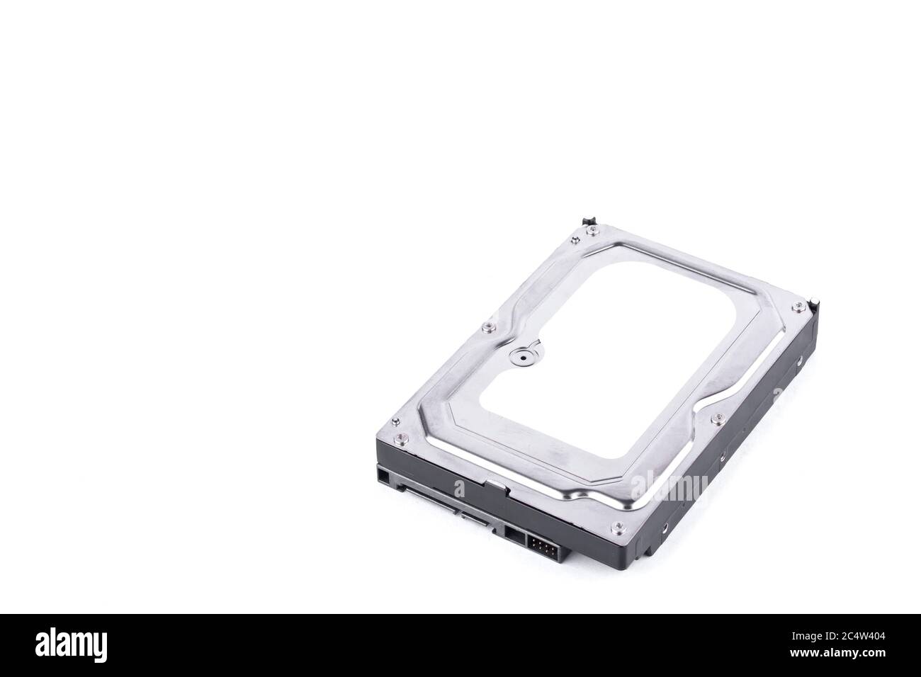 internal harddisk drive is the data storage for the digital data computer on white background  harddisk technology isolated Stock Photo