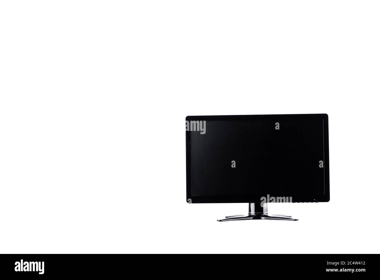 LED monitor computer display on white background  hardware  desktop technology isolated Stock Photo