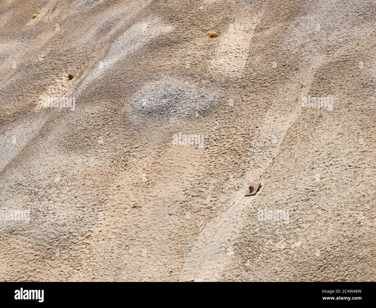 Strengthening of the quarry slopes with shotcrete. Stock Photo