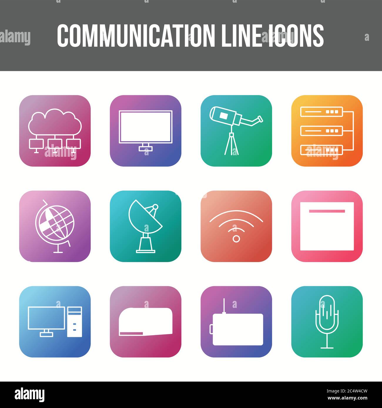 Unique communication vector line icon set Stock Vector Image & Art - Alamy