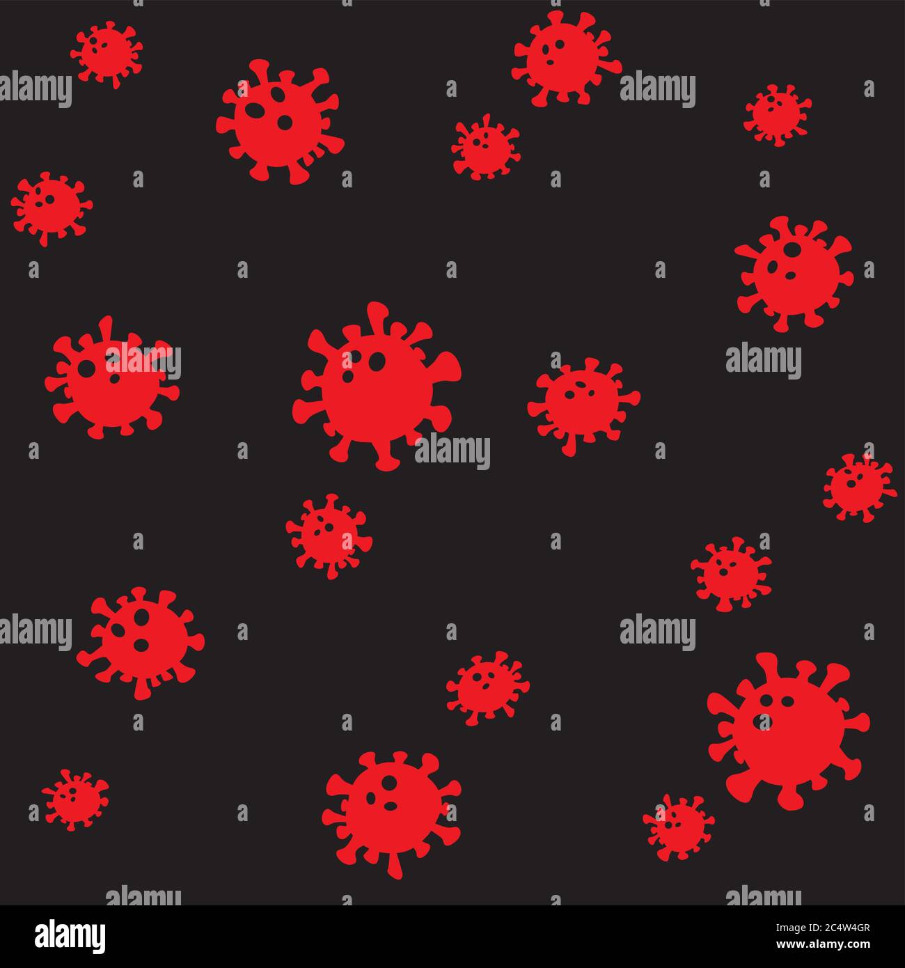 coronavirus covid-19 dark seamless texture Stock Vector