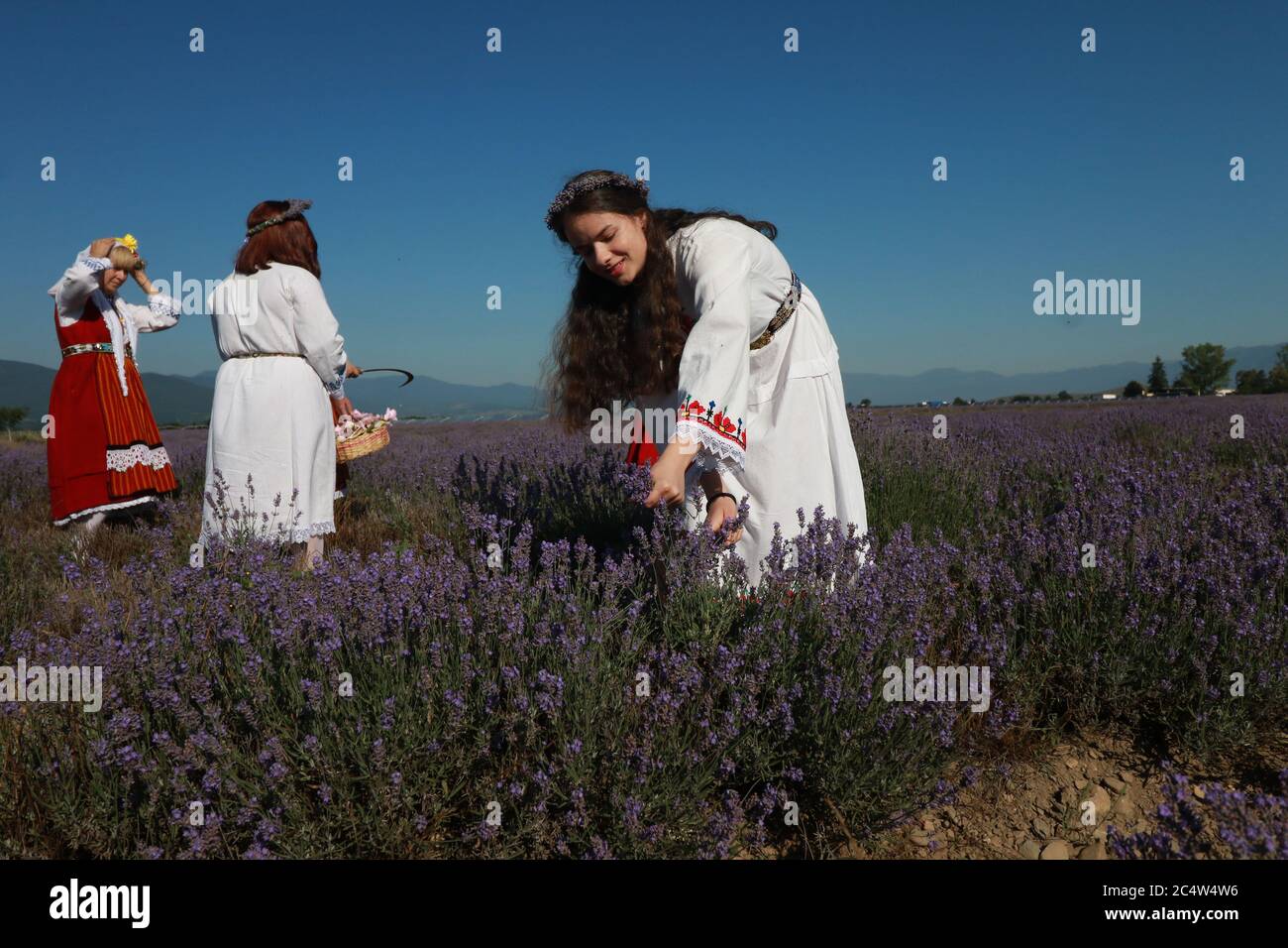 Lavender Ritual Karlovo, Bulgaria - June 27, 2020: People in traditional costumes ...
