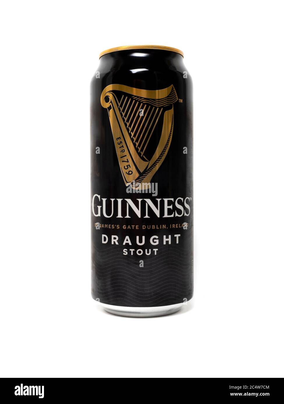 Sankt-Petersburg, Russia- October 04, 2019: Guinness draught can on white background Stock Photo