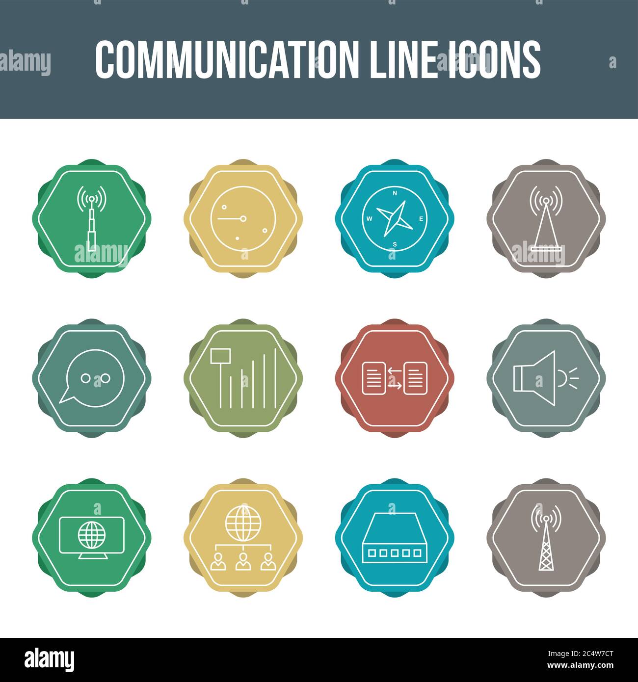 Unique communication vector line icon set Stock Vector Image & Art - Alamy