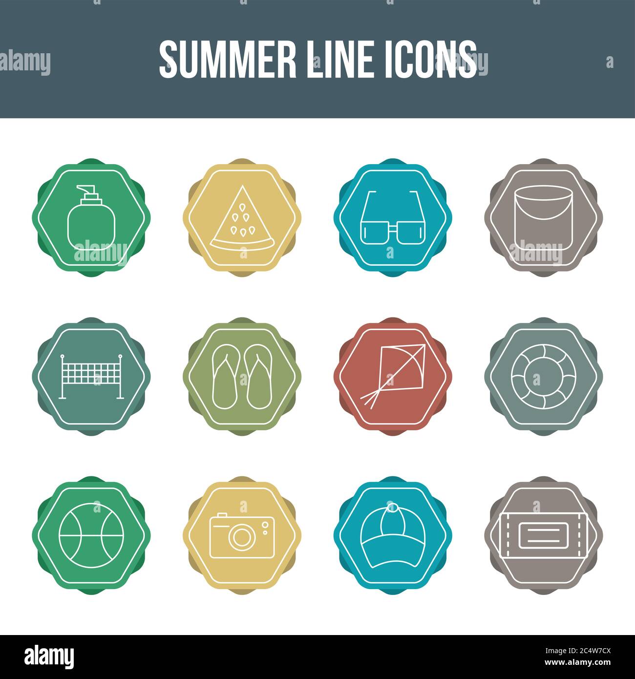Unique summer vector line icon set Stock Vector Image & Art - Alamy