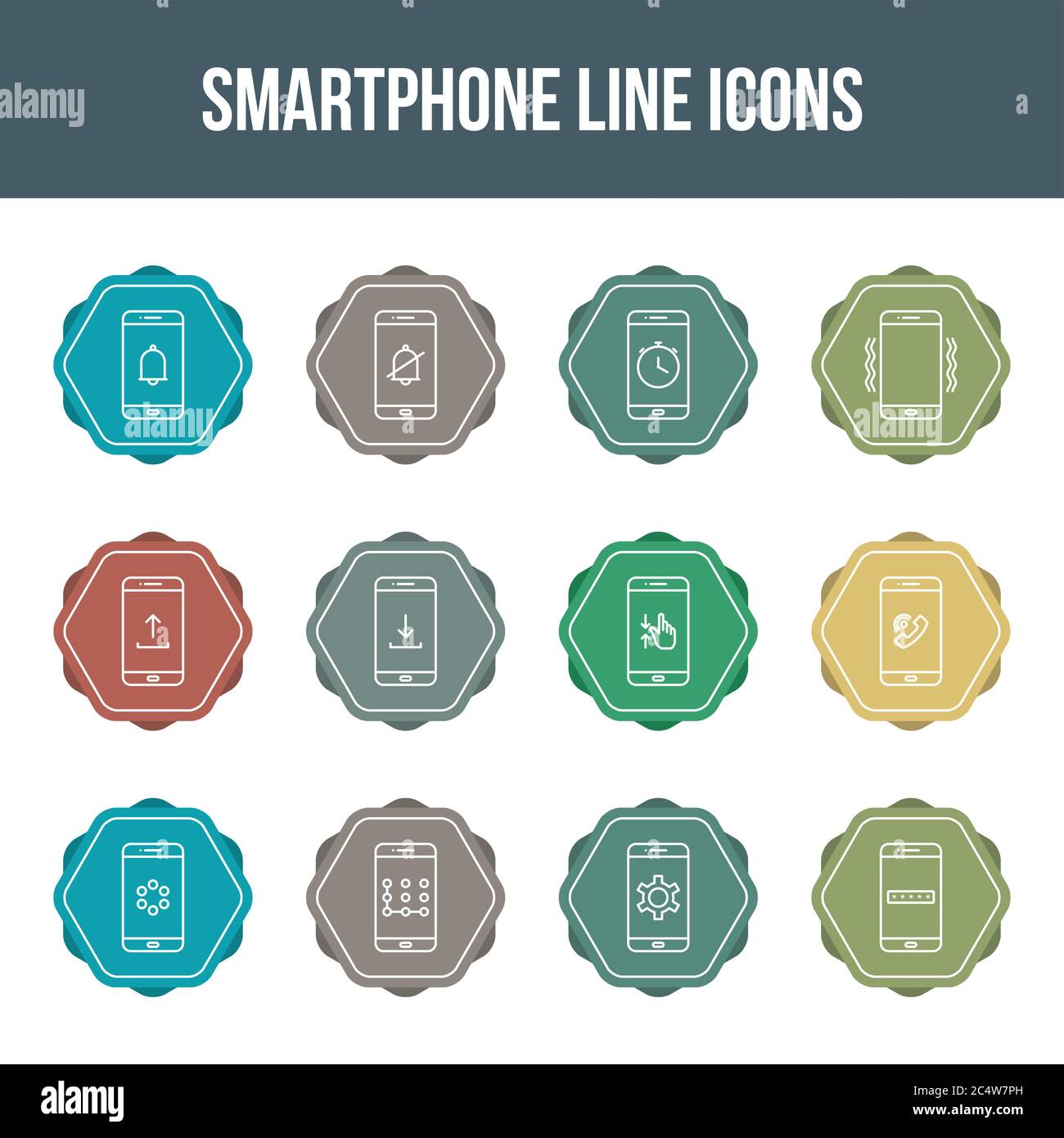 Unique smartphone vector line icon set Stock Vector Image & Art - Alamy