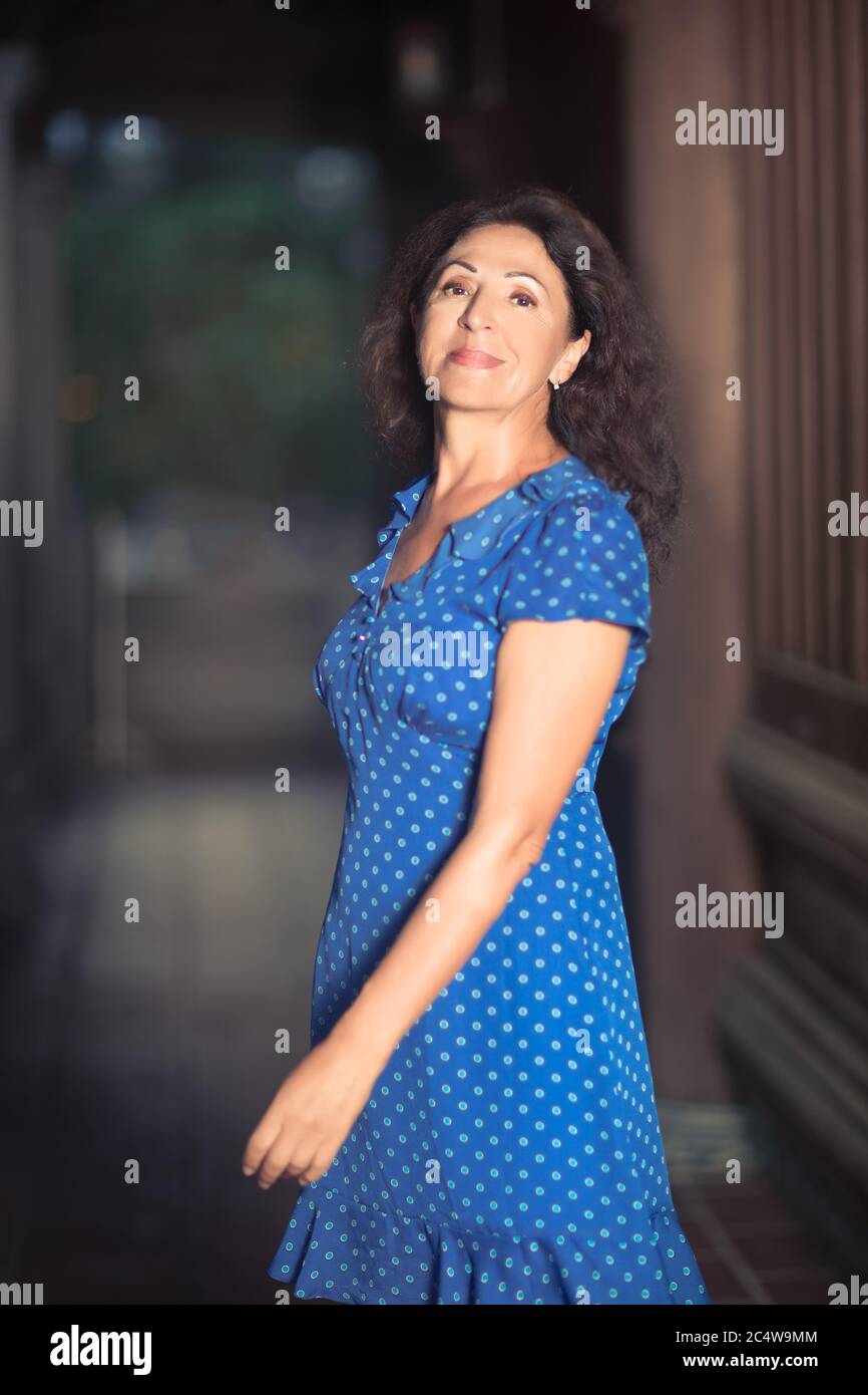 Outdoor portrait of a beautiful smiling senior woman Stock Photo - Alamy