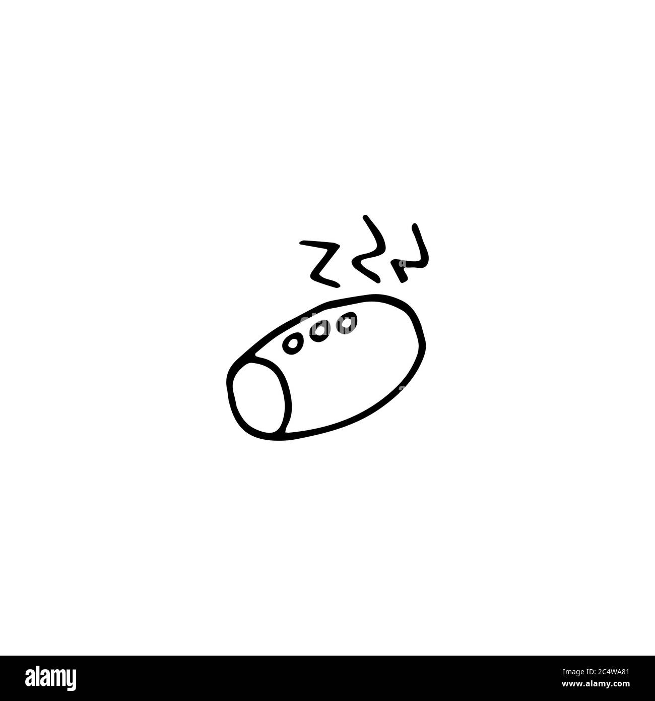 Portable wireless speaker doodle icon. Hand drawn vector graphic Stock Vector