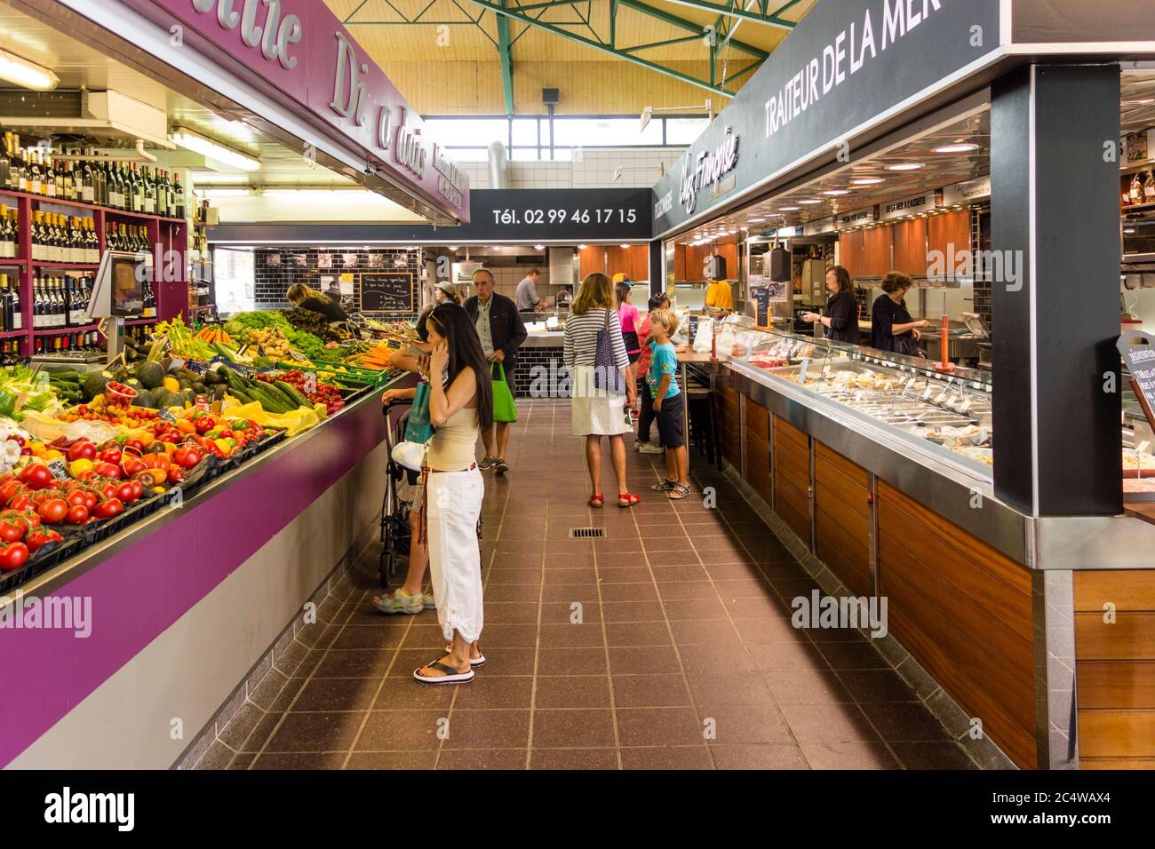 Les Halles (covered indoor market), Dinard, Brittany, France Stock Photo