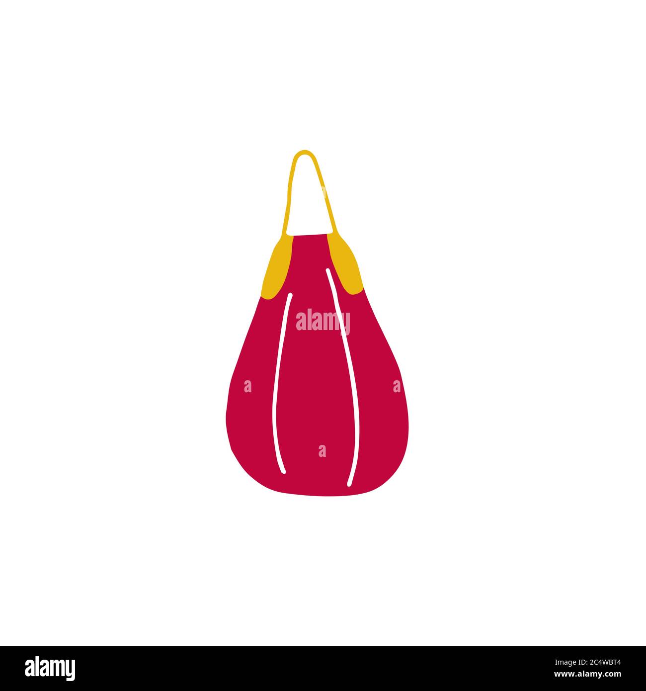 Punching bag for training. Vector flat hand drawn illustration Stock Vector