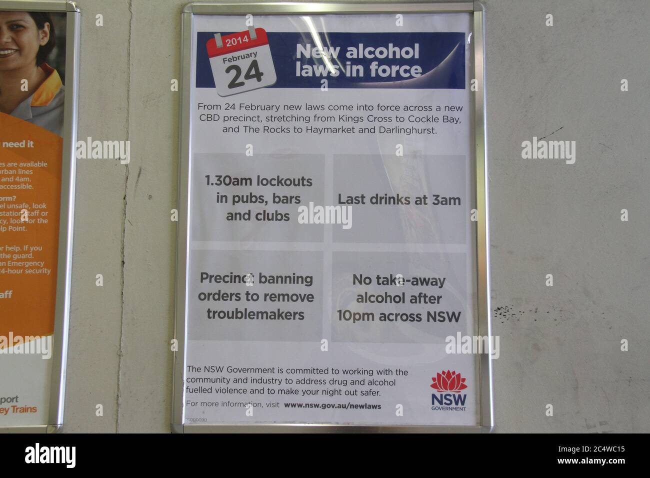 A sign at the entrance to Kings Cross train station informs people