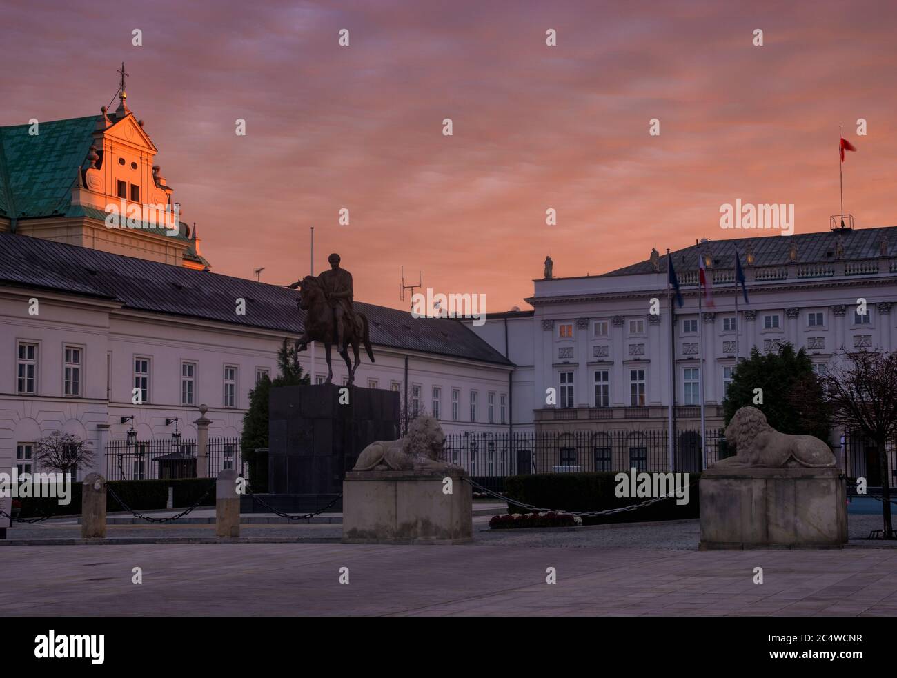 Warsaw,Poland-October 2018:the presidential palace in Warsaw Stock Photo