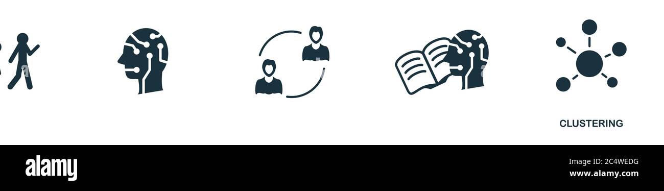 Clustering icon. Creative simple design from artificial intelligence ...