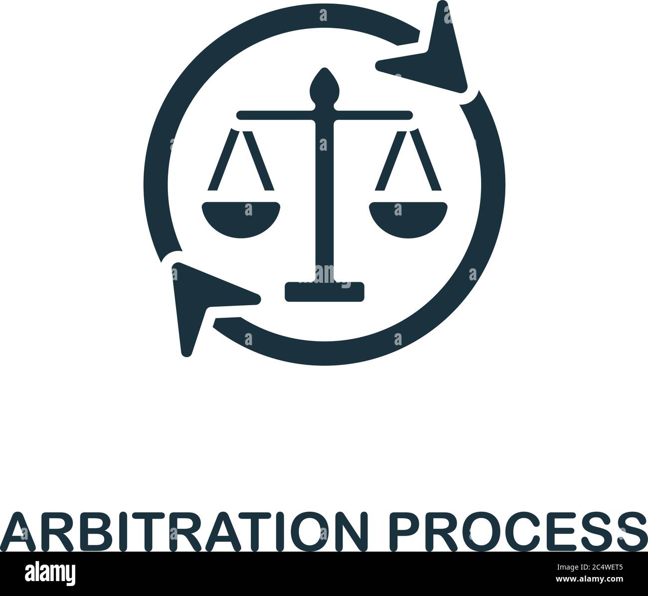 Arbitration Process icon. Simple illustration from digital law