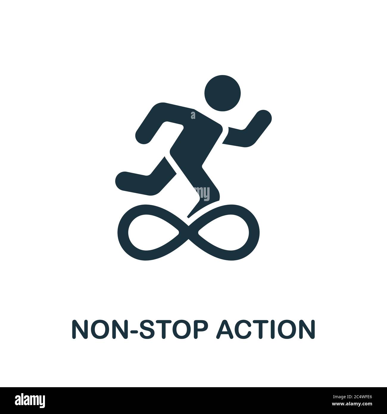 Non-Stop Action icon. Simple element from productive work collection 