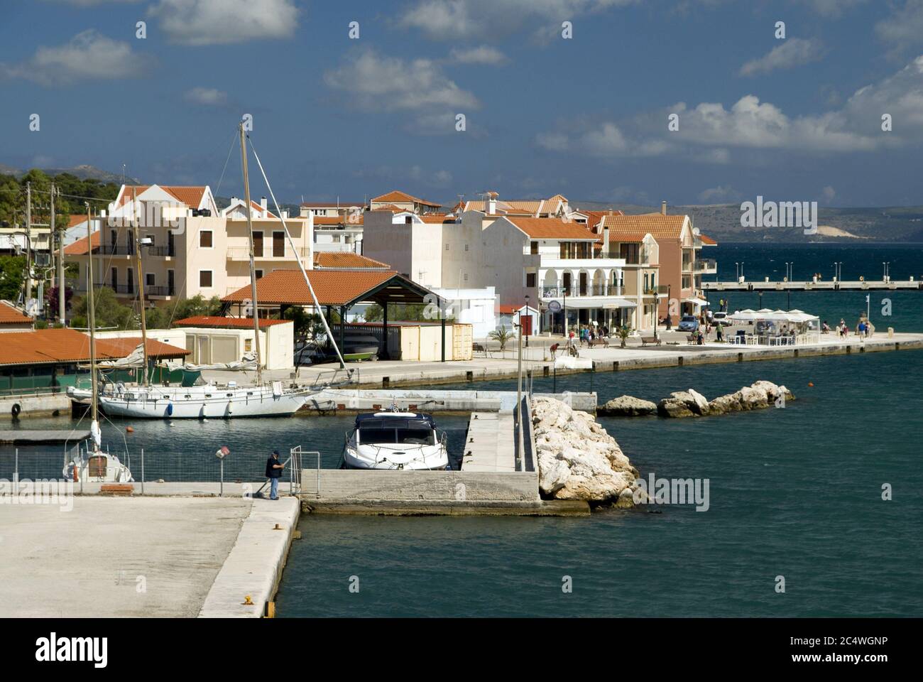 Argostoli town, capital of Kefalonia, Ionian Islands, Greece. Stock Photo