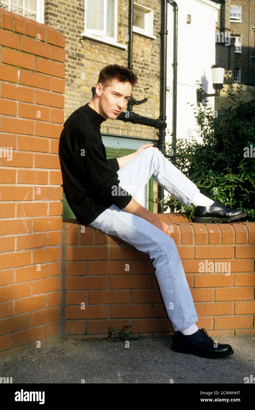 Roddy Frame from Aztec Camera during an exclusive photo shoot in a back