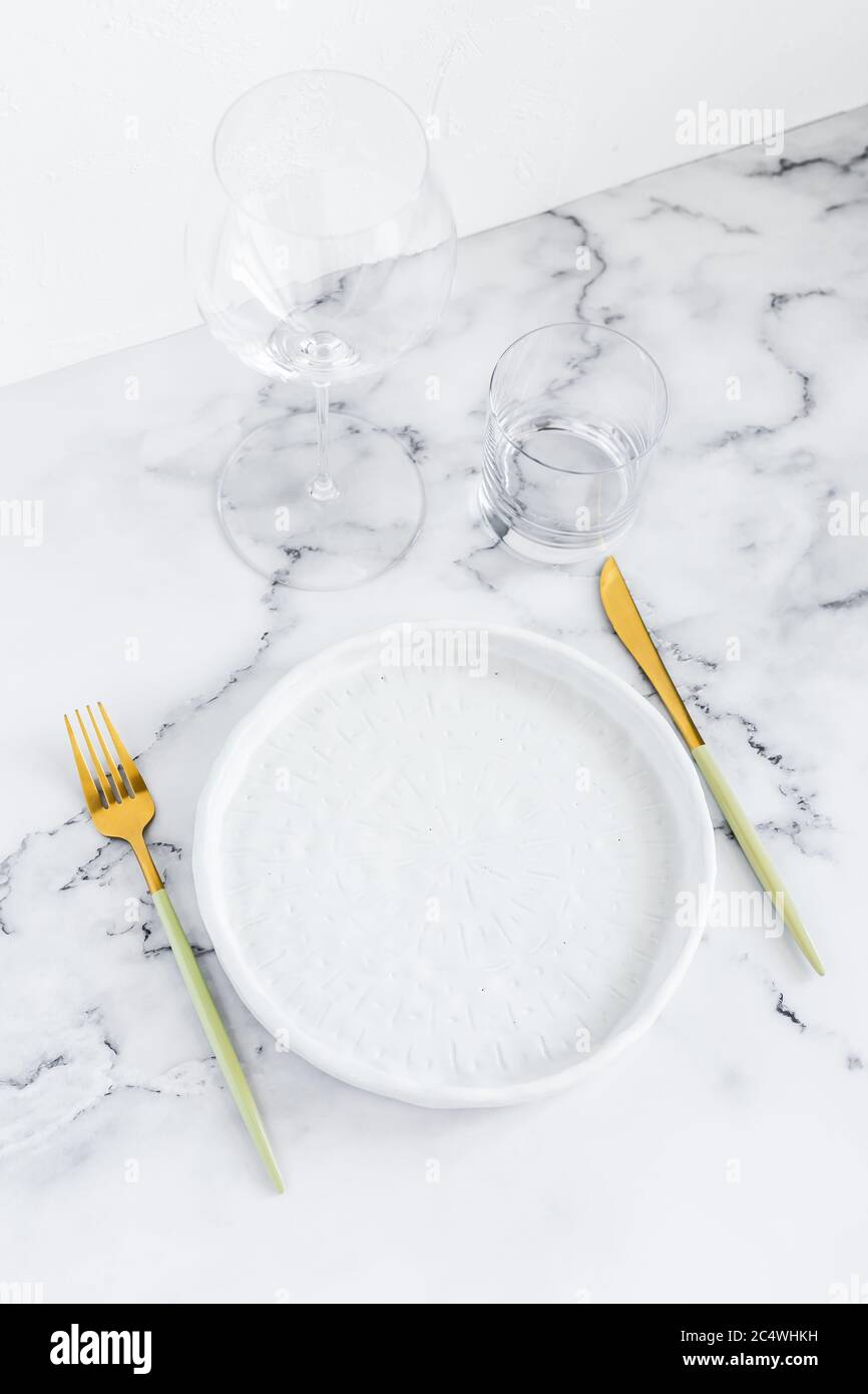Formal table setting empty plate hi-res stock photography and images ...