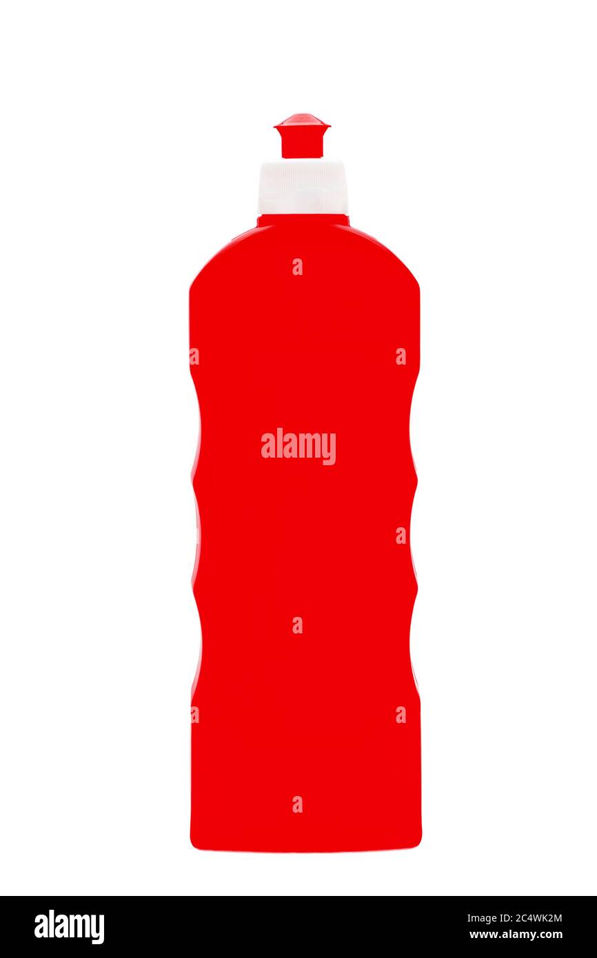 1 red plastic cleaner bottle for detergent or liquid soap for cleaning
