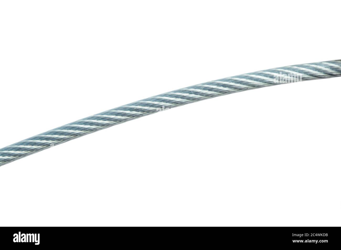 Steel rope twisted close up isolated on white background Stock Photo Alamy