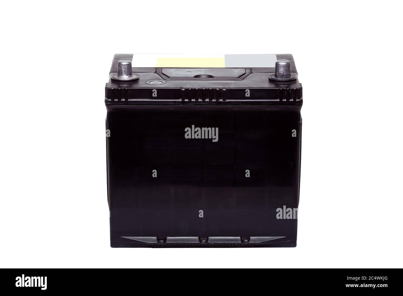 Car battery, acid battery 12 volts supply, black color isolated on