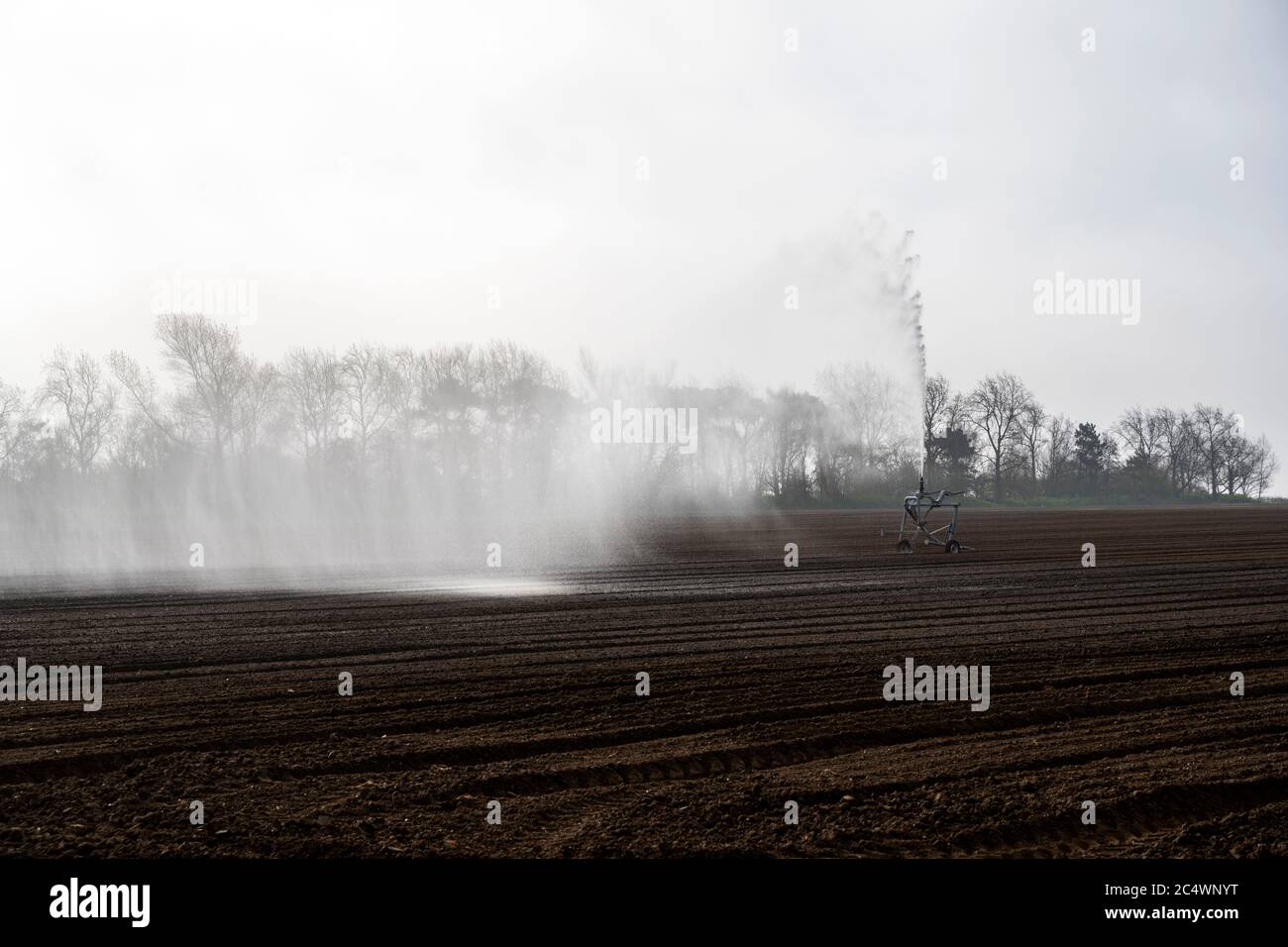 Irrigation system Bawdsey Suffolk UK Stock Photo