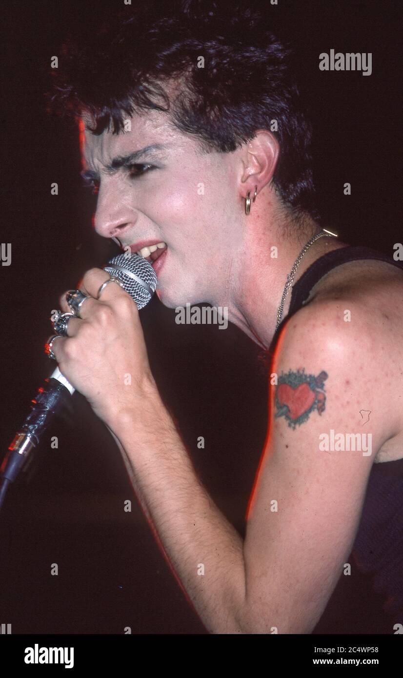 Marc Almond of the synth pop duo Soft Cell in concert 1985 Stock Photo