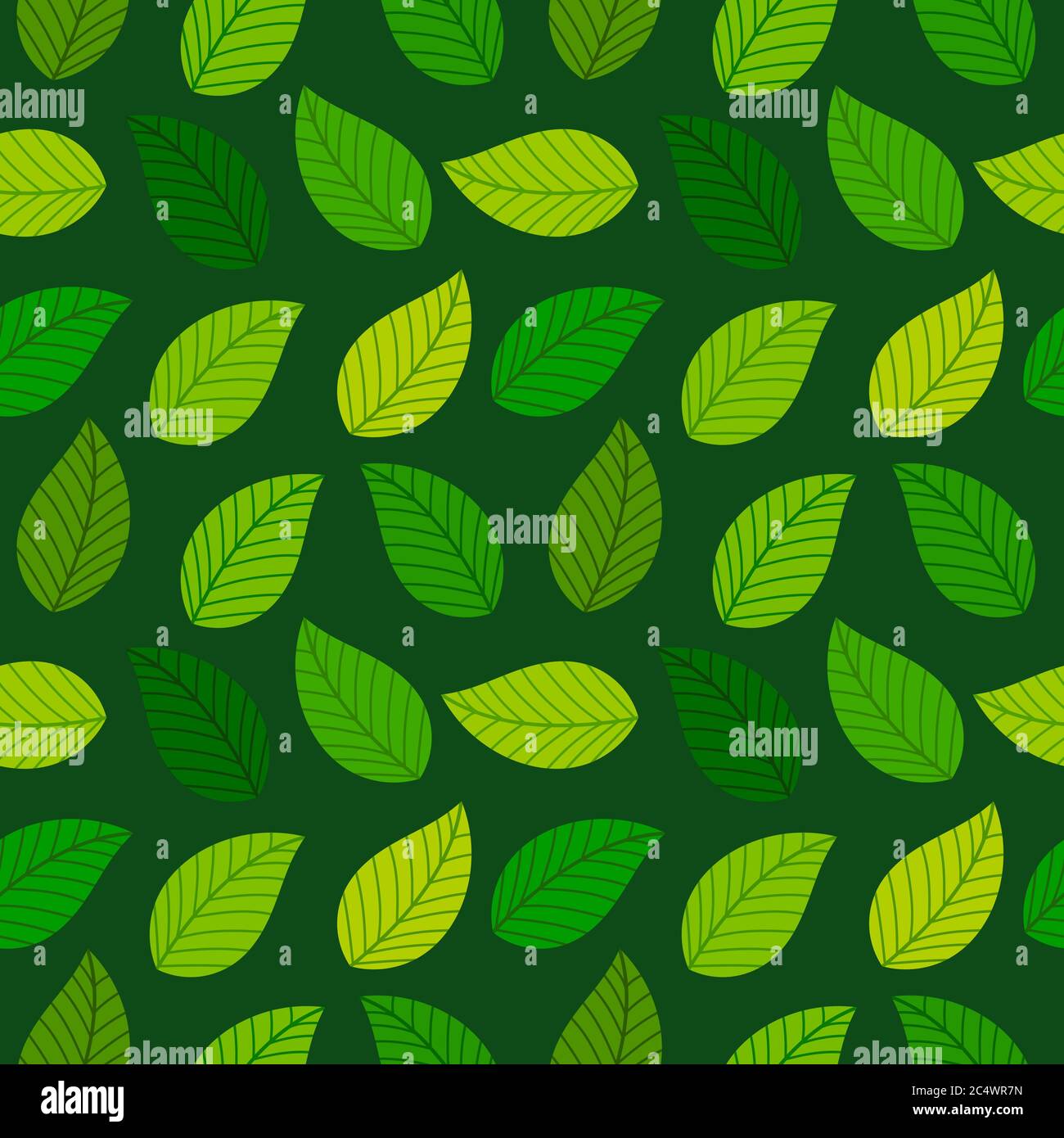 Green leaves seamless pattern. Vector illustration Stock Vector Image ...
