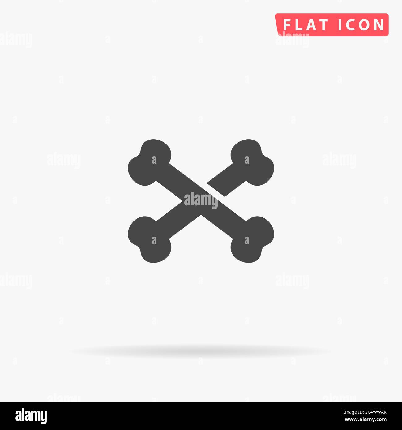 Bones Crossed flat vector icon. Hand drawn style design illustrations. Stock Vector