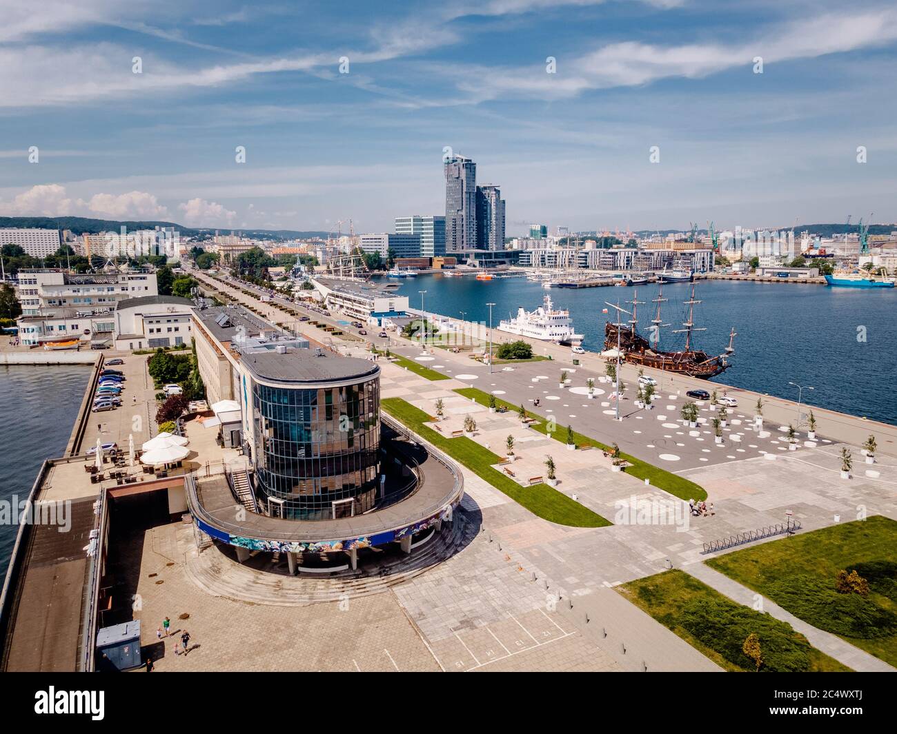 Aerial view of the panorama of Gdynia Stock Photo